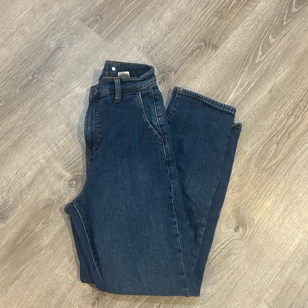 Old Navy Workwear Sky-Hi straight Jeans in Dark Blue Wash extra high rise